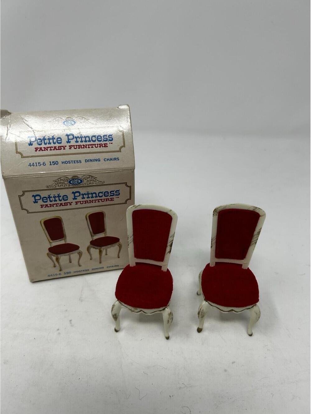 Vintage Petite Princess Hostess Dining Chairs Dollhouse Furniture 4415-6 150